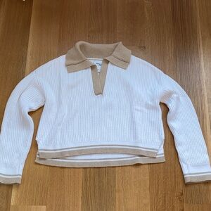 Abercrombie Cream and Tan Knit Sweater